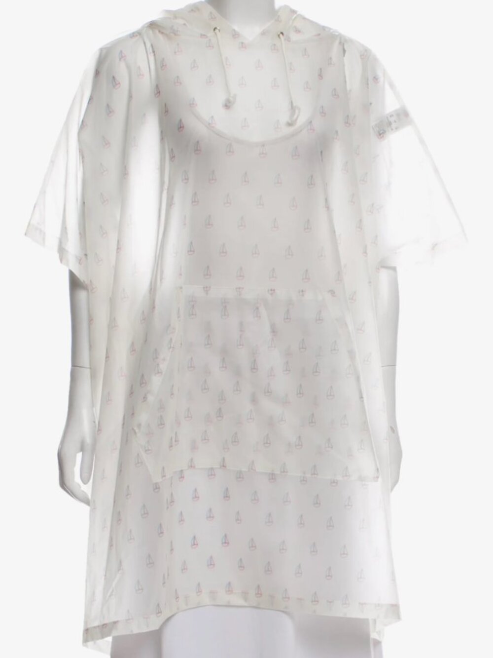 Boy. by BAND OF OUTSIDERS Sailboat Raincoat Poncho, Size 1 - Small Made in Italy